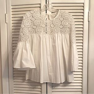 Chicwish white crochet detail top size M